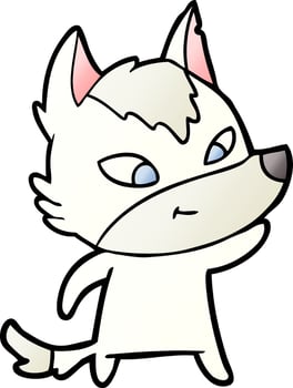 friendly cartoon wolf vector
