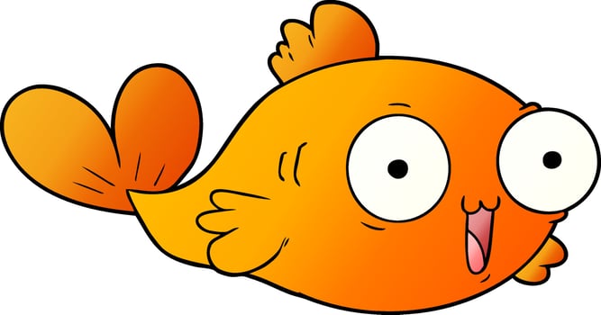 happy goldfish cartoon vector