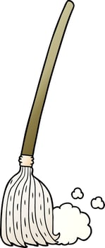 cartoon broom sweeping vector