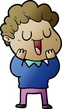 laughing cartoon man vector