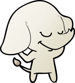 cartoon smiling elephant vector