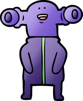 friendly cartoon alien vector