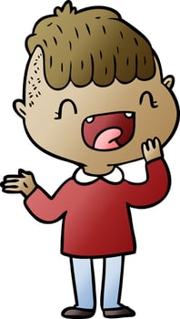 cartoon happy boy laughing vector