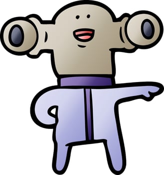 friendly cartoon alien vector