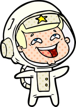 cartoon laughing astronaut vector
