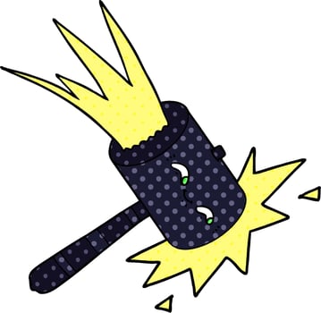 cartoon hammer banging vector