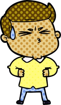 cartoon man sweating vector