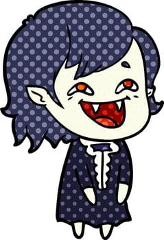 cartoon laughing vampire girl vector