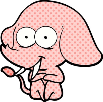 happy cartoon elephant vector