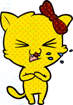 cartoon doodle character cat vector