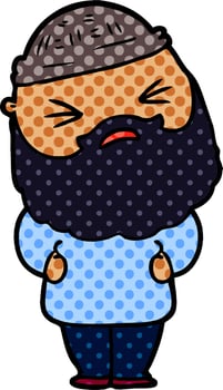 cartoon man with beard vector