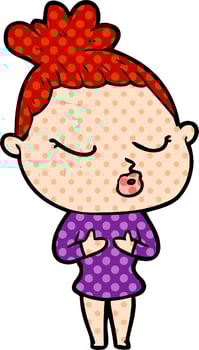 cartoon calm woman vector
