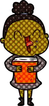 cartoon happy old woman vector