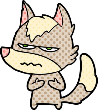 cartoon annoyed wolf vector