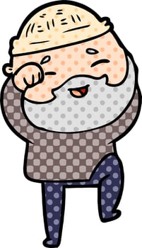 cartoon happy bearded man vector