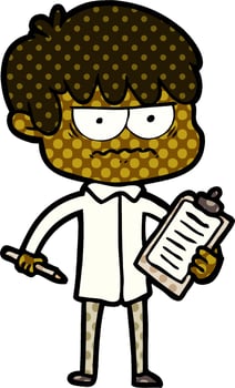 annoyed cartoon boy vector