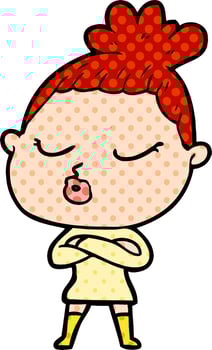 cartoon calm woman vector