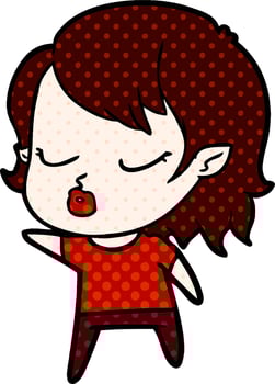 cute cartoon vampire girl vector