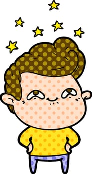 cartoon excited man vector