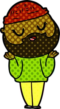 cute cartoon man with beard vector