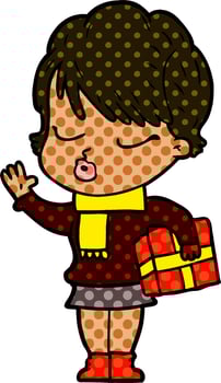 cartoon woman with eyes shut vector