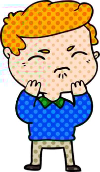 cartoon annoyed man vector