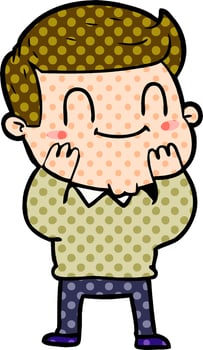 cartoon friendly man vector