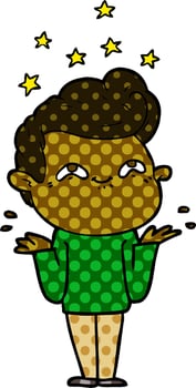 excited man cartoon vector