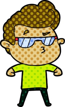 cartoon cool guy vector
