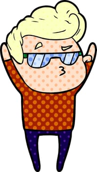 cartoon cool guy vector