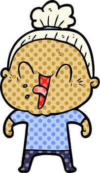 cartoon happy old woman vector
