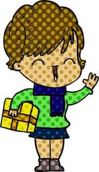 cartoon laughing woman vector