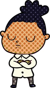 cartoon calm woman vector