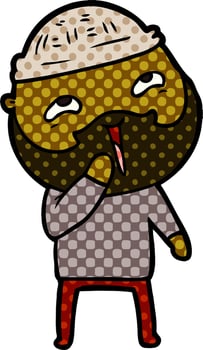cartoon happy bearded man vector