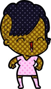 cartoon happy hipster girl vector