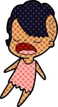 cartoon cool hipster girl talking vector