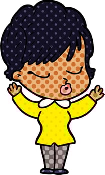 cartoon woman with eyes shut vector