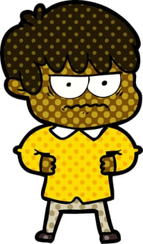 annoyed cartoon boy vector
