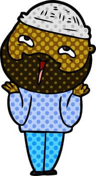 cartoon happy bearded man vector