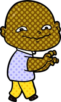 cartoon creepy guy vector