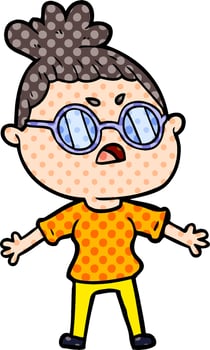 cartoon annoyed woman vector