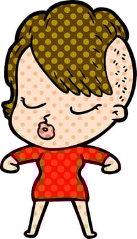cartoon pretty hipster girl vector