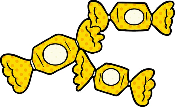 cartoon wrapped candy vector