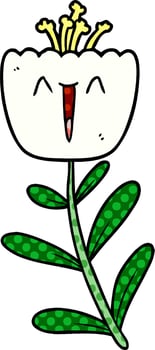 happy cartoon flower vector
