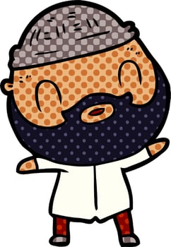 cartoon bearded man vector