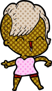 cartoon happy hipster girl vector