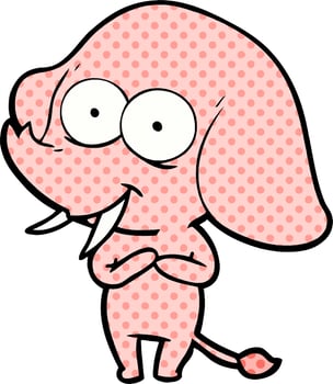 happy cartoon elephant vector