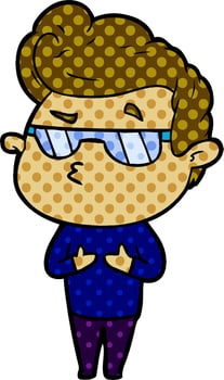 cartoon cool guy vector