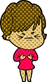 cartoon frustrated woman vector