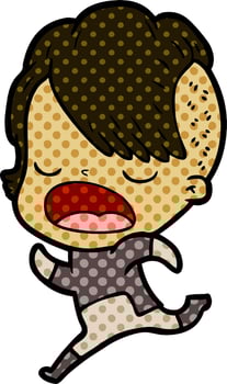 cartoon cool hipster girl talking vector